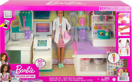 Barbie Fast Cast Clinic Playset With Brunette Doctor Doll