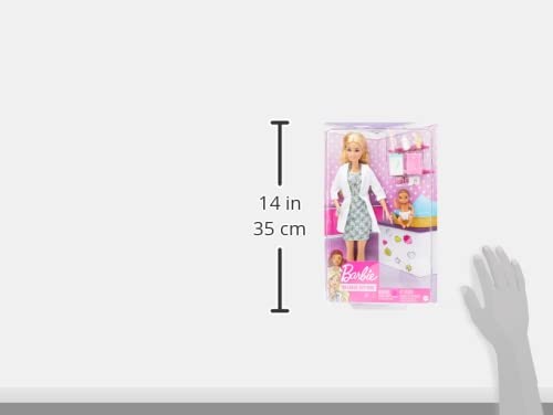 Barbie Baby Doctor Playset with Blonde Doll 12-in, Infant Doll & Accessories