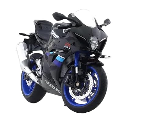 MSZ Suzuki GSX R1000 1:12 Scale Licensed Diecast Metal Bike (Black)