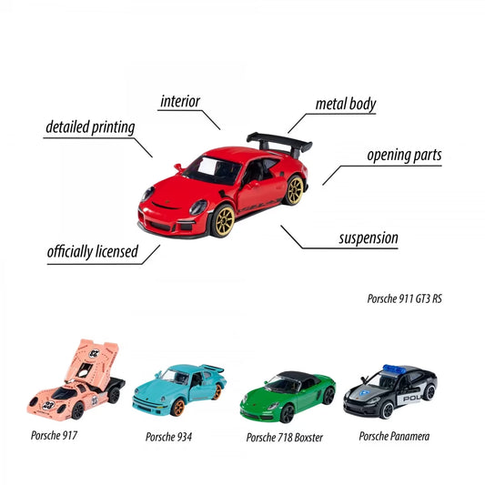 Majorette Licensed Porsche 5 Pieces Gift pack
