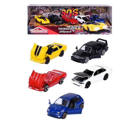 Majorette Youngster 90's 5 Piece Gift Pack Licensed Diecast Cars