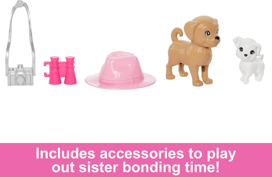 Barbie & Stacie Doll Set with 2 Pet Dogs & Accessories, Dolls with Blonde Hair & Blue Eyes