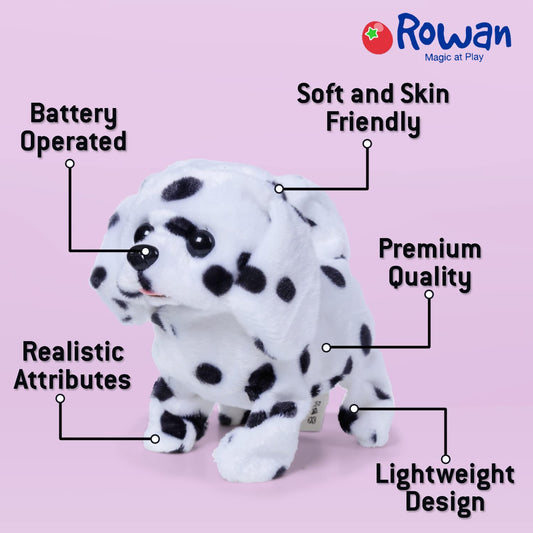 Rowan Fuzzbuzz Ms. Spotty Walking Dog Stuffed Toy, Cute Plushie