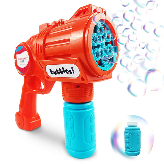 Rowan Bubble Blaster Gun with LED Light & Soap Solution 120 ML, 1000+ Bubbles Per Minute-Blue