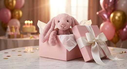 Mirada Coral Bunny Plush – Ultra-Soft Floppy Stuffed Animal Rabbit with Long Ears – 35cm