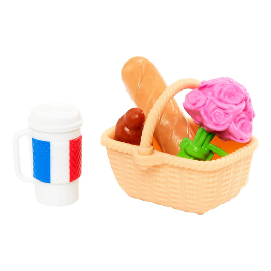 Barbie Pink Passport Paris Doll Set With Clothes & Picnic Accessories