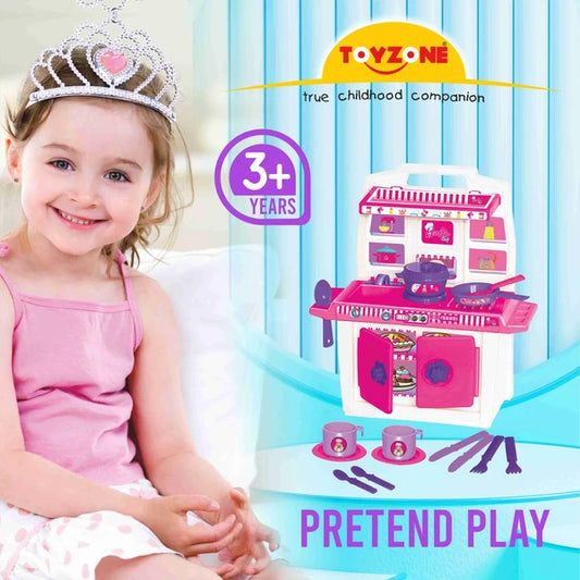 Toyzone Barbie-My Little Kitchen - Pretend Play Kitchen Accessories Set