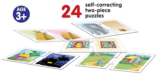 Frank Opposites –(48 Pieces) 24 Self-Correcting 2 Pcs Puzzle- Early Learner Educational Jigsaw Puzzles Set
