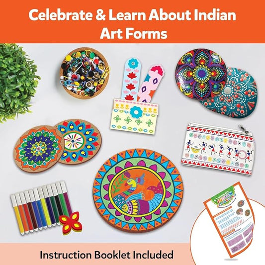 Little Berry Ultimate 6 in 1 Indian Art Forms Kit - DIY Art & Craft Kit