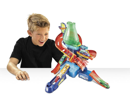 Hot Wheels Metal Shifters Color Splash Science Lab with 1:64 single Color Shifter Car CCP76
