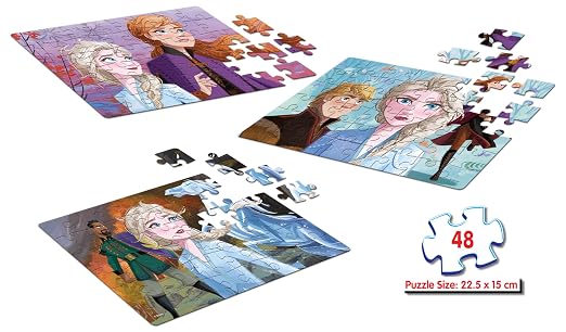 Frank Disney Frozen II Jigsaw Puzzle (48 Pieces) – 3-in-1 Puzzle for Kids