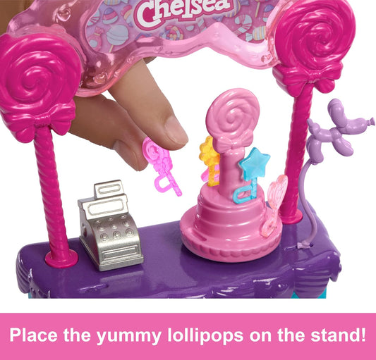 Barbie Chelsea Doll & Lollipop Stand Playset with Accessories, From Stacie to The Rescue Movie