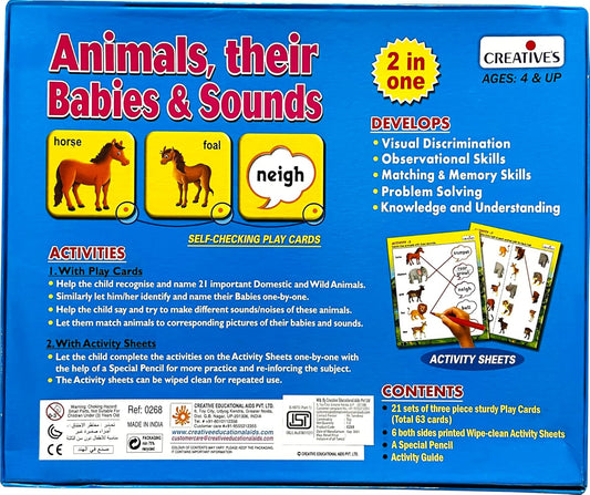 Creative's Animals Their Babies & Sounds | 2 in1 Game for Children