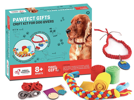 Chalk & Chuckles PAWFECT GIFTS - Craft Kit for Dog Lovers, Mess-Free, No Sew Activity