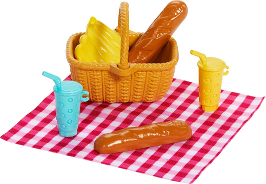 Barbie Family & Friends Dolls & Accessories Playset, Picnic-Themed, Plus 9 Pieces Including Food