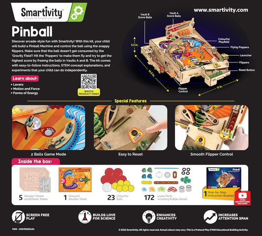 Smartivity Pinball Machine DIY Wood STEM Toy