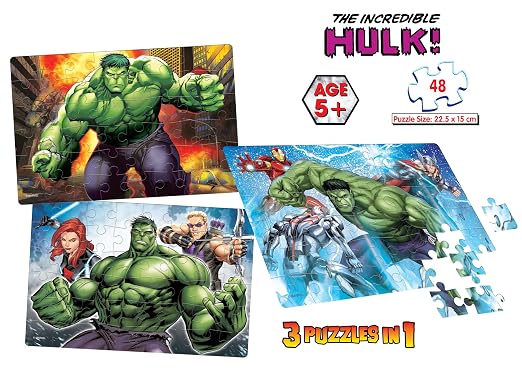 Frank Marvel Avengers Puzzles - The Incredible Hulk! - 48 Pieces 3 in 1