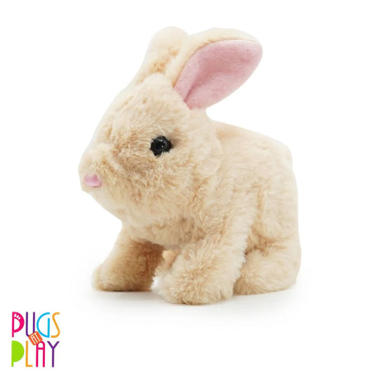 Rowan Fuzzbuzz Cookie the Hare Walking Rabbit with Sound, Plushie