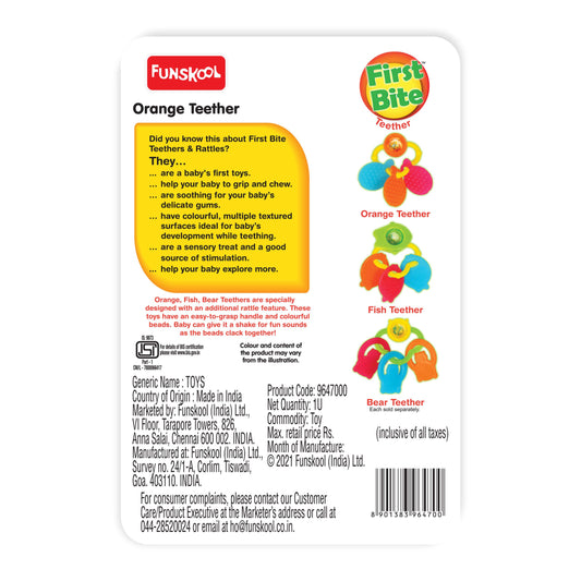 Giggles Orange Teether