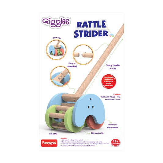 Giggles Rattle Strider Wooden Push Along
