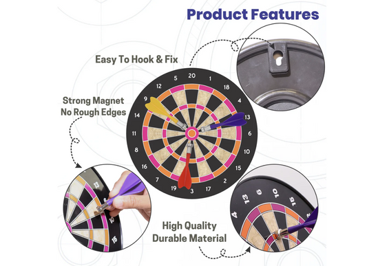 Aditi Magnetic Dart Board with Darts Small