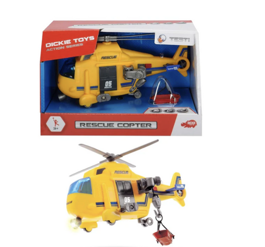 Dickie Toys Rescue Copter, Light & Sound Vehicle for Kids