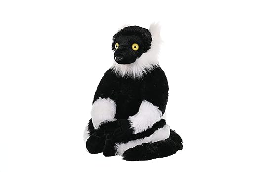 Wild Republic BLACK WHITE RUFFED LEMUR Stuffed Animal
