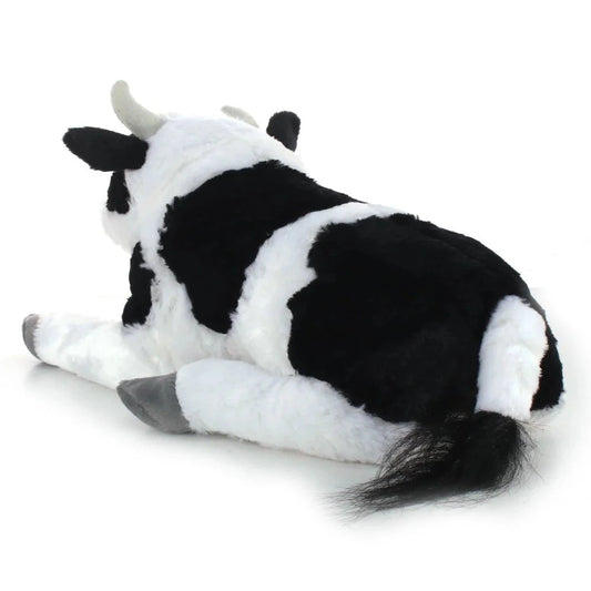 Wild Republic LAYING COW BLACK Stuffed Animal