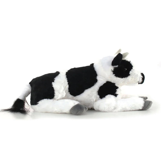 Wild Republic LAYING COW BLACK Stuffed Animal