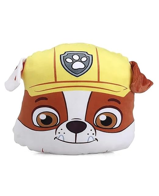 Rubble Face Cushion Plush - Huggable Paw Patrol Soft Toy Pillow 42cm