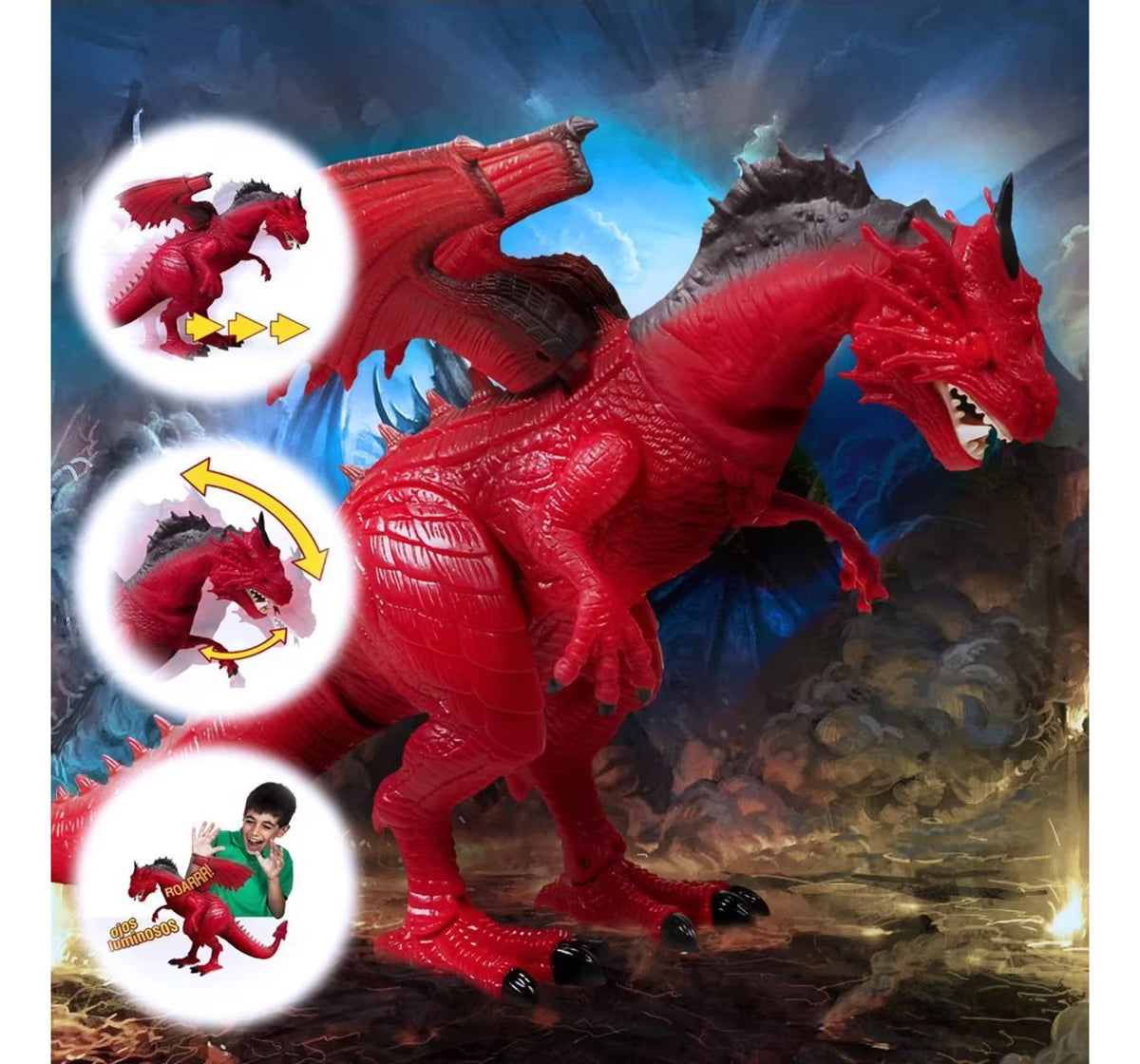 Dragon-I Mighty Megasaur Red Dragon with Light and Sound