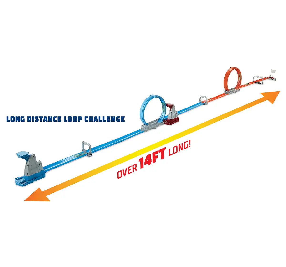 Hot Wheels Double Loop Dash Track Set with two 1:64 Cars GFH85