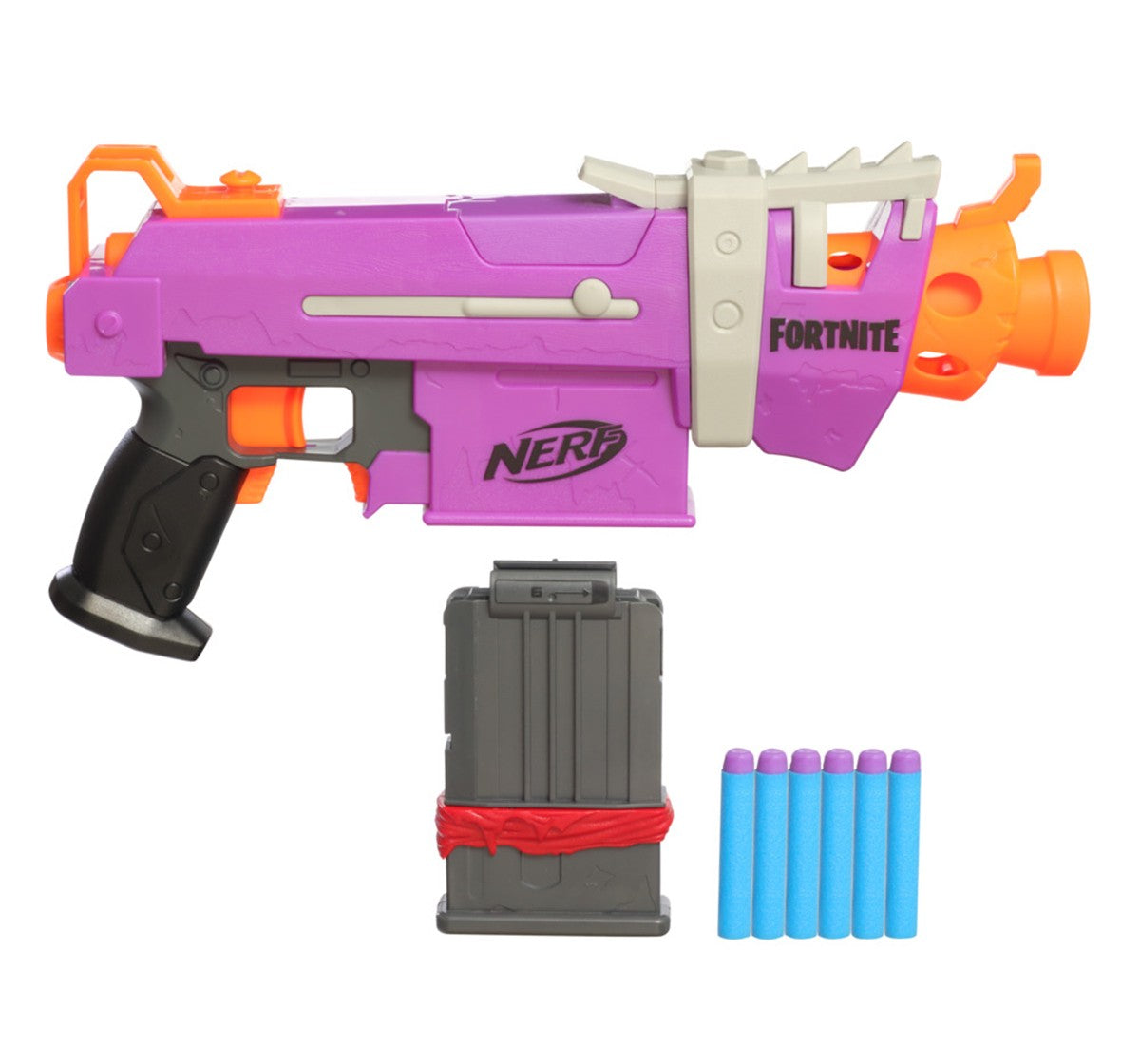 Nerf Fortnite SMG E Blaster Motorized Dart Blasting 6 Dart Clip, 6 Official Nerf Elite Darts