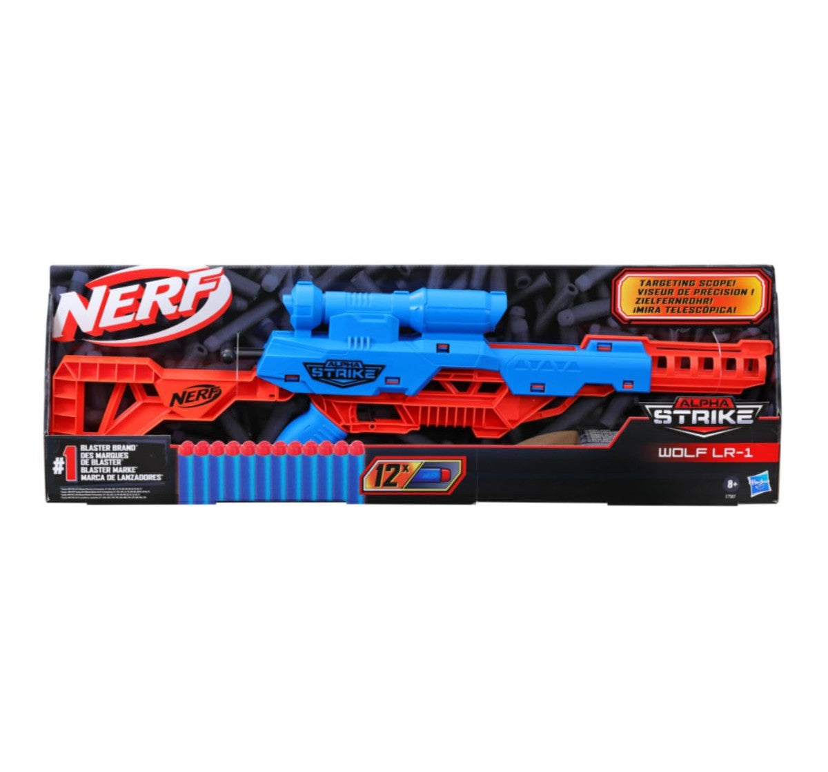 NERF Alpha Strike Wolf LR-1 Toy Blaster with Targeting Scope