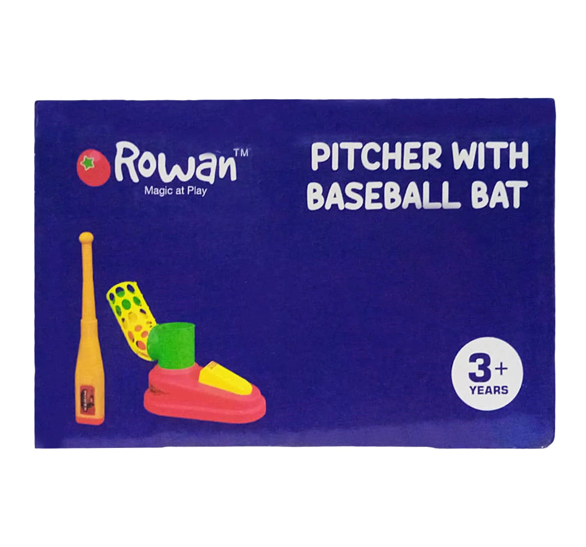 Rowan Automatic Pitcher with Baseball & Bat