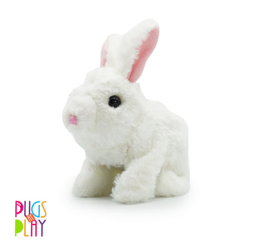 Rowan Fuzzbuzz Hopper the Hare Walking Rabbit with Sound, Plushie