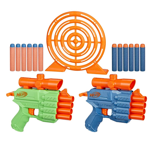 Nerf Elite 2.0 Face Off Target Set, Includes 2 Dart Blasters & Target, 12 Nerf Elite Darts