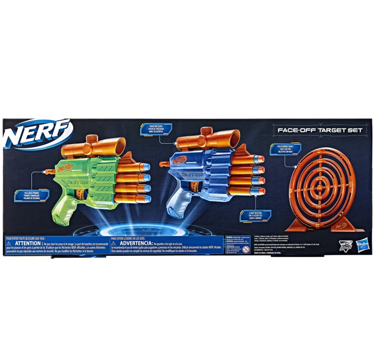 Nerf Elite 2.0 Face Off Target Set, Includes 2 Dart Blasters & Target, 12 Nerf Elite Darts