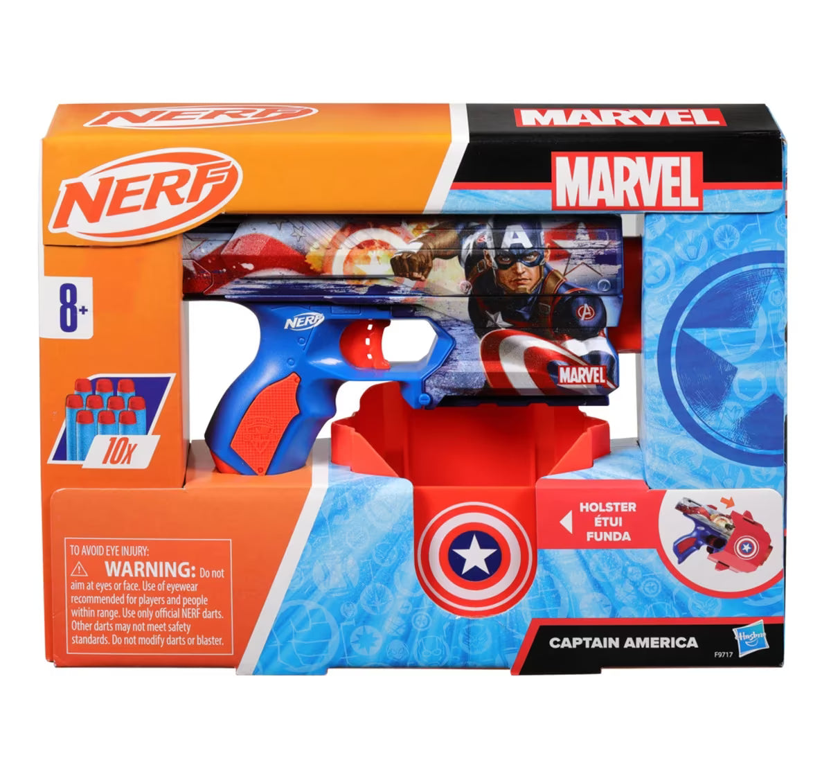 Nerf Marvel Captain America Dart Blaster, 10 Nerf Elite Darts