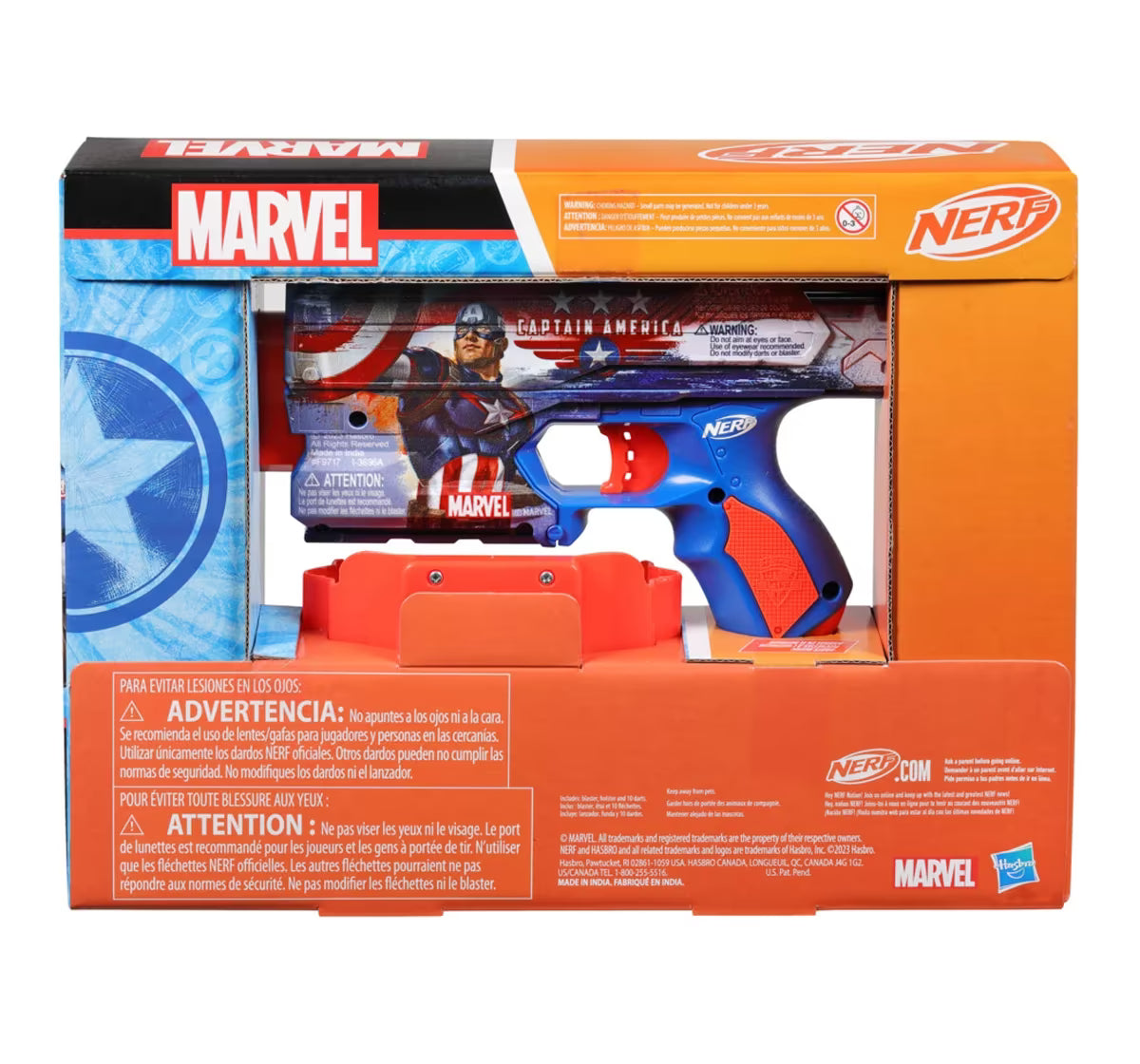 Nerf Marvel Captain America Dart Blaster, 10 Nerf Elite Darts