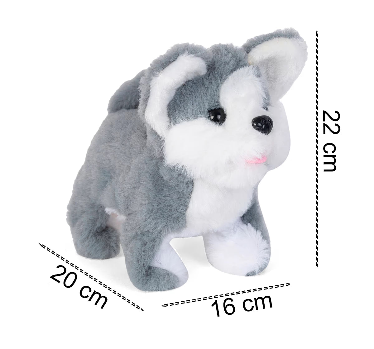 Rowan Fuzzbuzz Milo Walking Dog Stuffed Toy, Cute Plushie