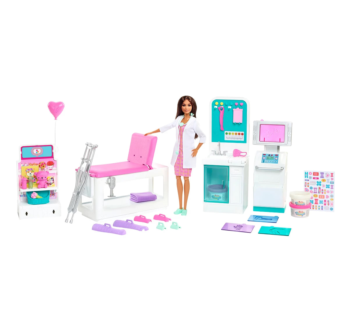 Barbie Fast Cast Clinic Playset With Brunette Doctor Doll
