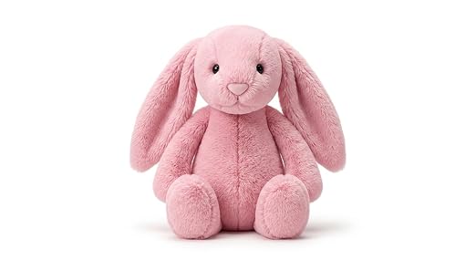 Mirada Coral Bunny Plush – Ultra-Soft Floppy Stuffed Animal Rabbit with Long Ears – 35cm