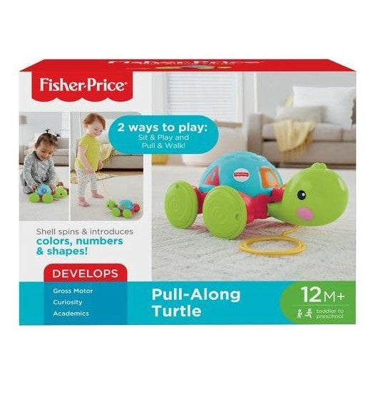 Fisher-Price Pull-Along Turtle, Baby and Toddler Pull Toy with Fun Actions