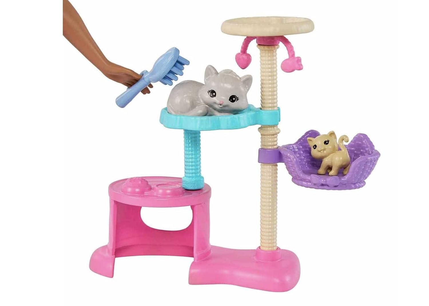 Barbie Kitty Condo Doll and Pets Playset Doll (Brunette), 1 Cat, 4 Kittens, Cat Tree & Accessories