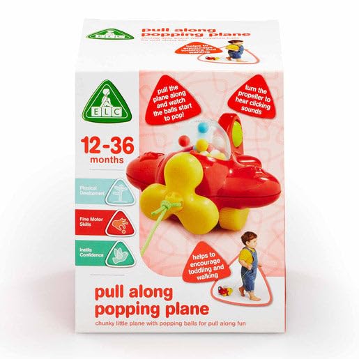 ELC Early Learning Centre Popping Plane Toddler Push Toy for Walking and Fine