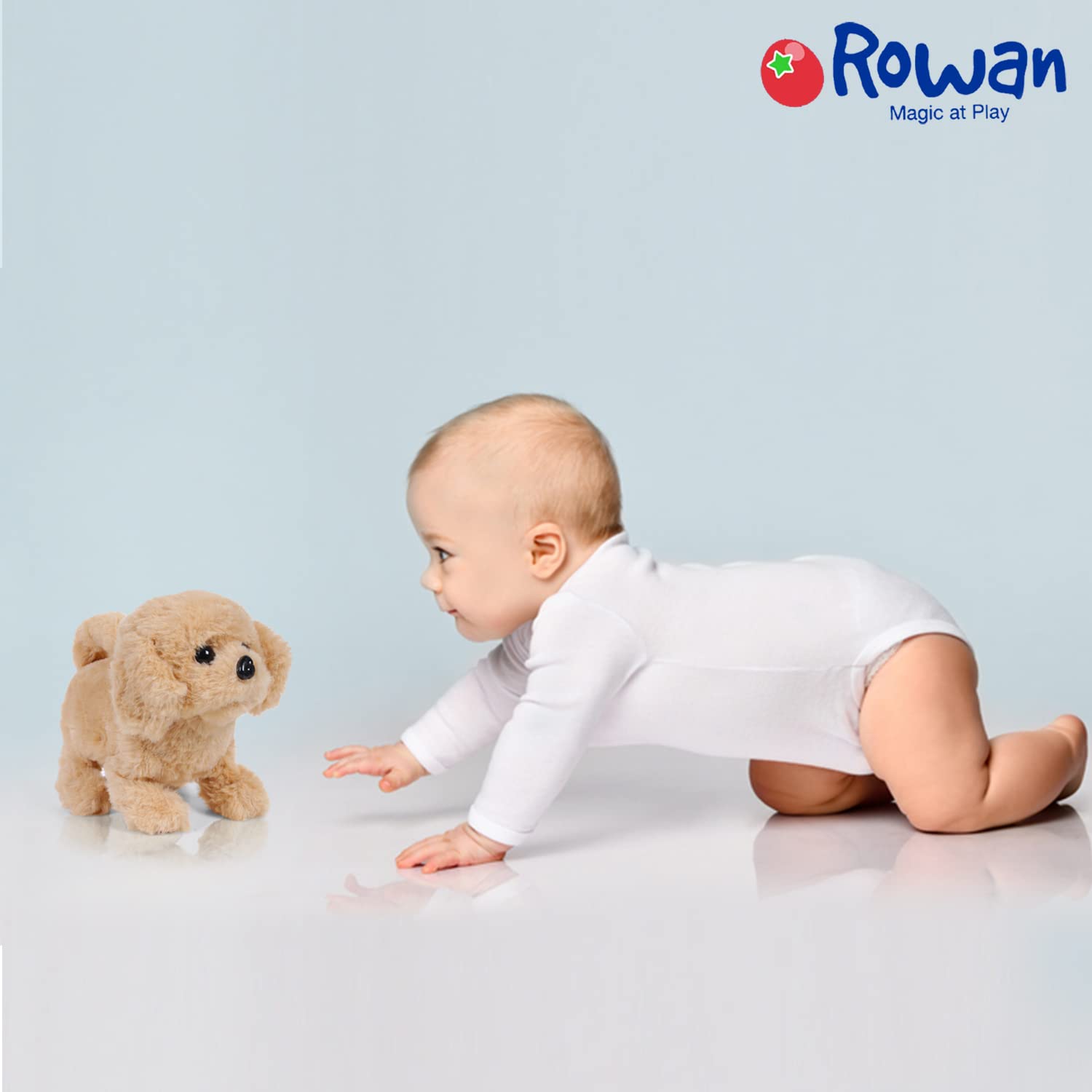 Rowan Fuzzbuzz Buddy Walking Dog Stuffed Toy, Cute Plushie