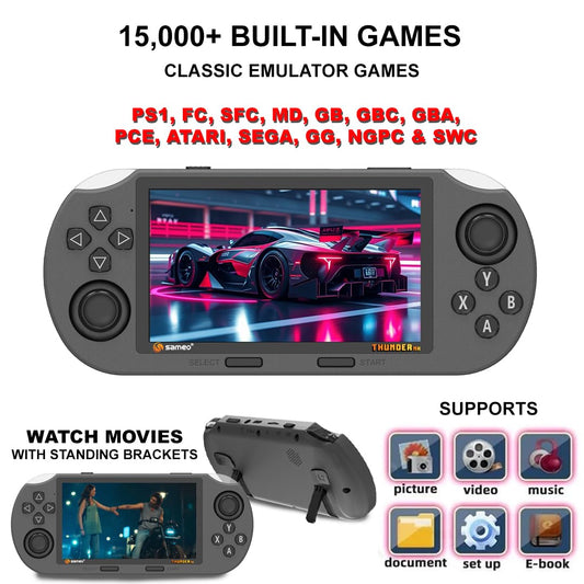 Sameo Thunder NX Handheld Game Console – 64GB 15000+ Games 4.5” IPS Display Retro Gaming