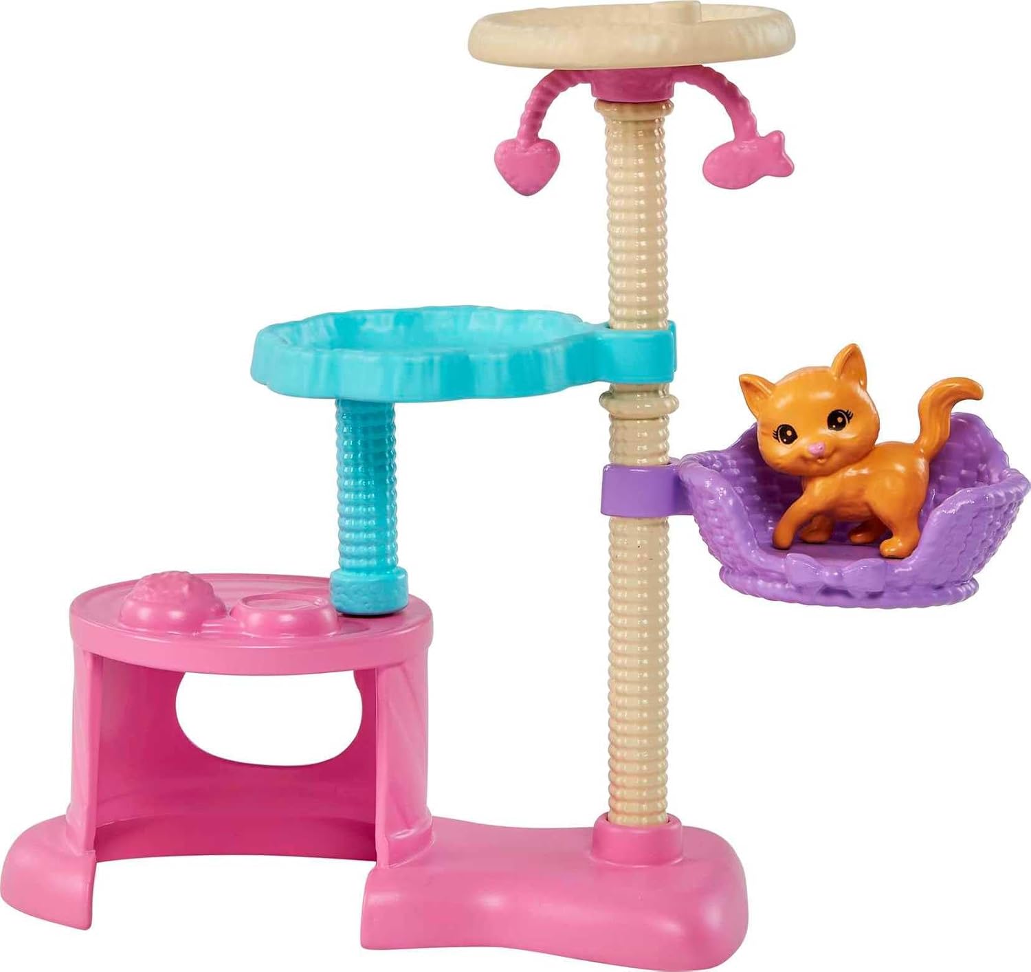 Barbie Kitty Condo Doll and Pets Playset Doll (Brunette), 1 Cat, 4 Kittens, Cat Tree & Accessories