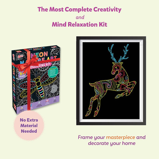 Little Berry Neon Nature Coloring Art Kit, Creative Art Kit for Teens & Adults